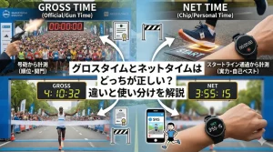 グロスタイムとネットタイムはどっちが公式？履歴書や関門の正解解説
