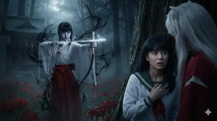 桔梗の脅威とかごめの恐怖を表現した実写イメージ画像。