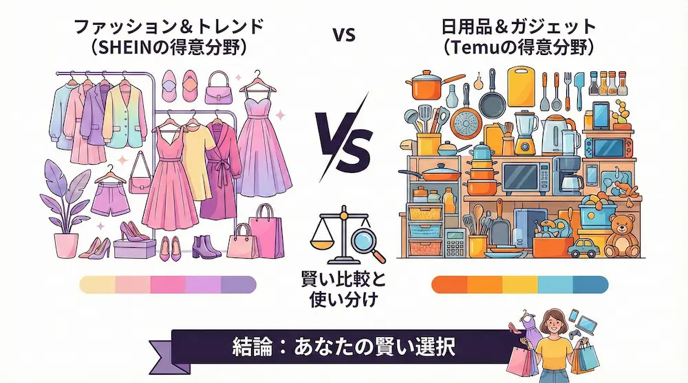 服や雑貨はSHEINとTemuどっちがいい？賢い使い分けと結論