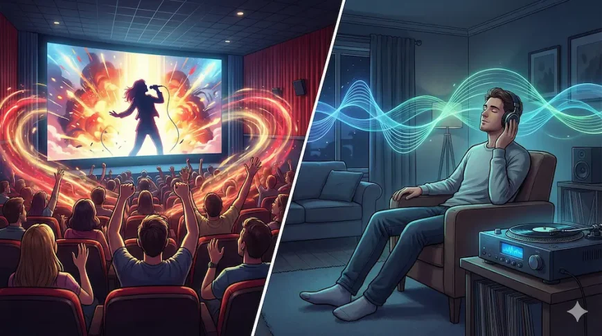 映画の劇中歌と音源版の聴こえ方の違いを比較したイメージ画像