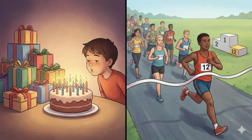 年齢の12と順序の12thの使い分けを説明するイメージ画像