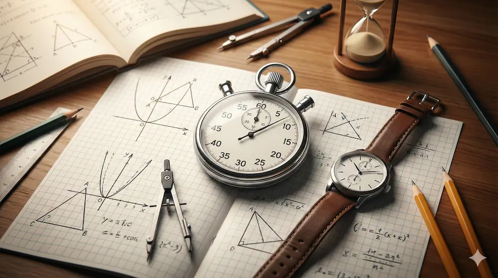 共通テスト数学IAの戦略的な時間配分をイメージした図