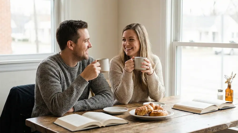 イベントにこだわらず日常のカフェデートを楽しむカップルのイメージ画像