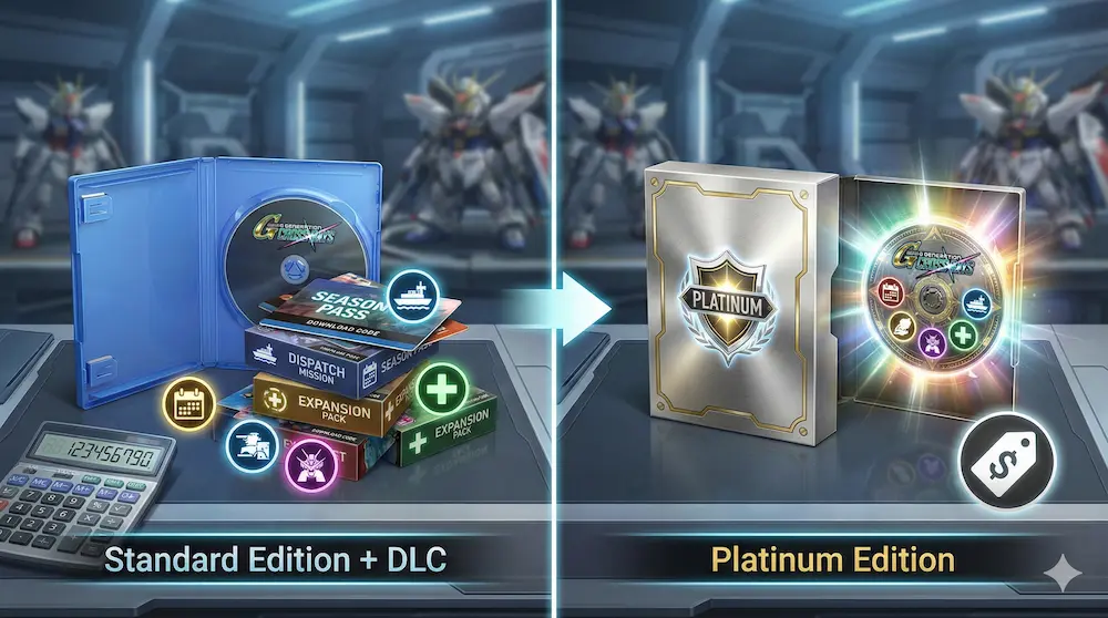 追加コンテンツとプラチナム版の収録内容の差を説明するイメージ画像