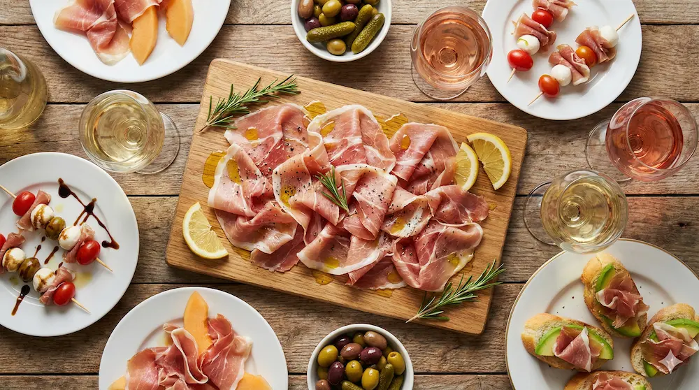 生ハムの簡単なアレンジ料理を表現したイメージ画像