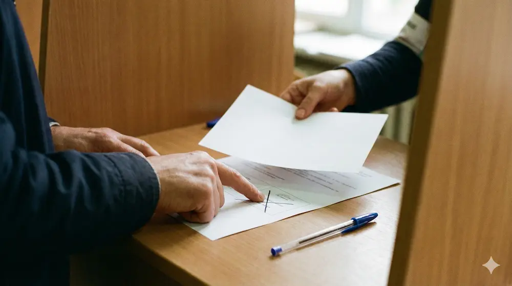 記入を間違えた際の訂正や相談のプロセスを表現したイメージ画像