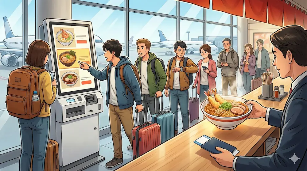 空港店でスムーズに注文するための攻略法を説明するイメージ画像