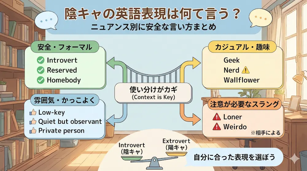陰キャの英語表現は何て言う？ニュアンス別に安全な言い方まとめ