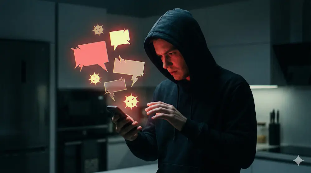 言葉の持つニュアンスや強さへの警戒を表現したイメージ画像