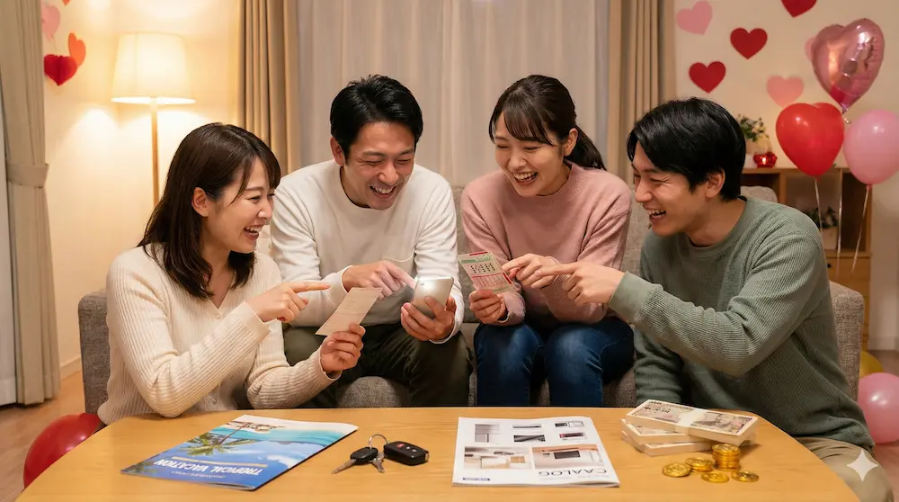 ミニ宝くじで当たりを体験する喜びを表現したイメージ画像