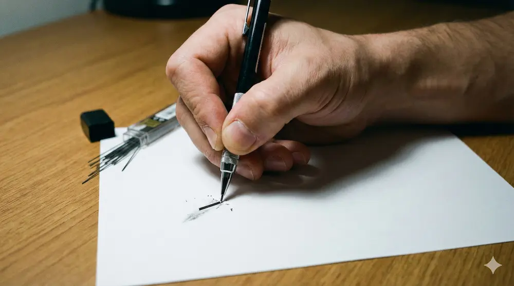 投票用紙にシャープペンシルで記入する際の注意を表したイメージ画像