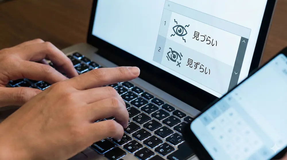 PC入力時の誤変換とIMEの影響を表現したイメージ画像