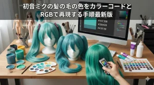 初音ミクの髪の毛の色をカラーコードとRGBで再現する手順最新版