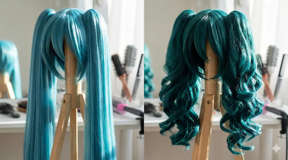 ツインテールの形状による光と影の見え方の変化を表したイメージ画像