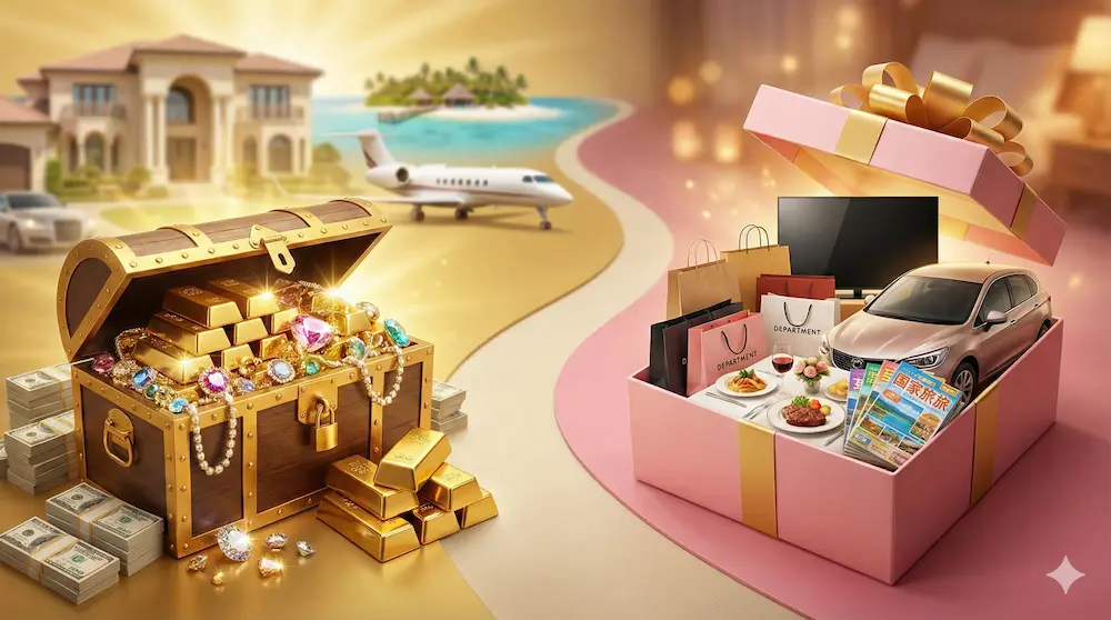 当選金額の規模による選び方の違いを表現したイメージ画像