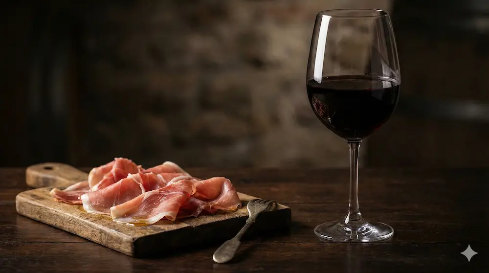 生ハムと赤ワインの相性を考察するイメージ画像