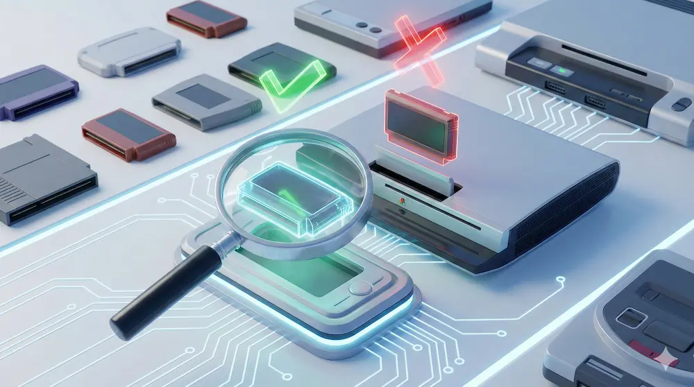 ソフトの互換性や専用機対応を確認する様子を説明したイメージ画像