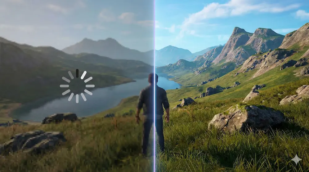 画質の違いと読み込み速度の差を視覚化した比較イメージ画像