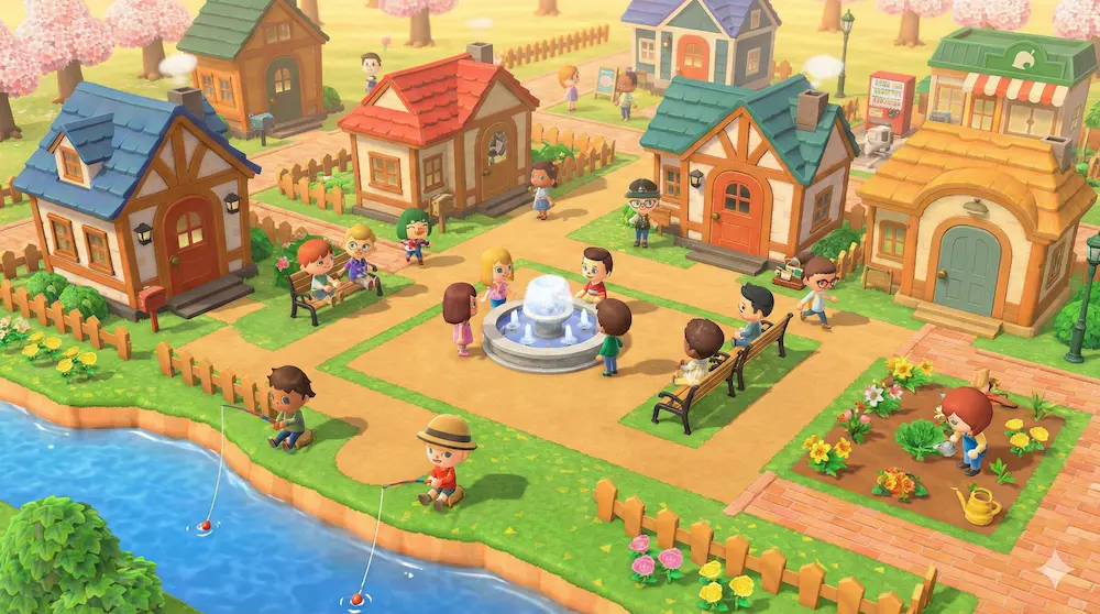 現行機での島作りや住人との交流シーンを表現したイメージ画像