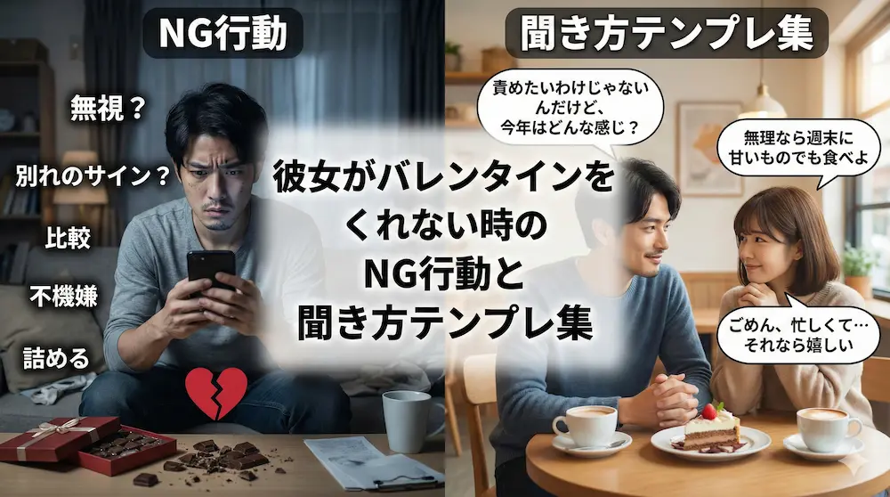 彼女がバレンタインをくれない時のNG行動と聞き方テンプレ集