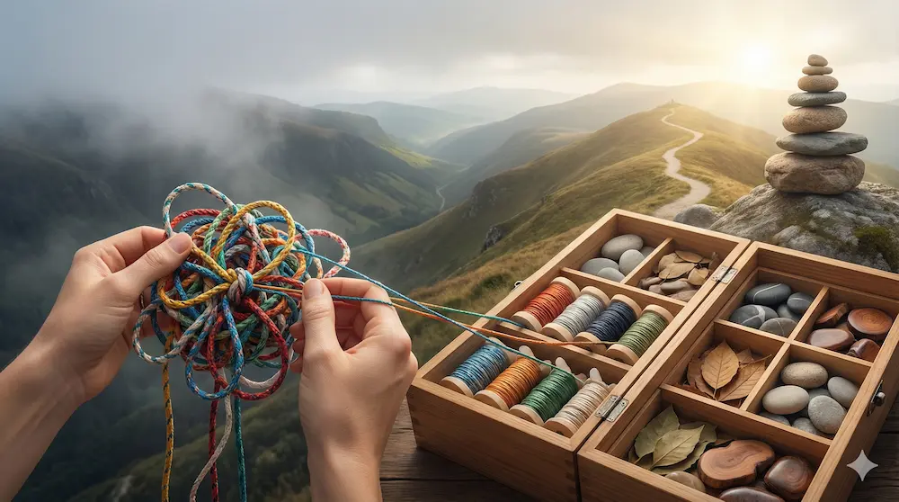 複雑な疑問を整理し解決へ導く様子を表現したイメージ画像