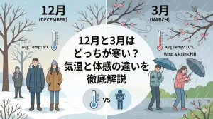 12月と3月はどっちが寒い？気温と体感の違いを徹底解説