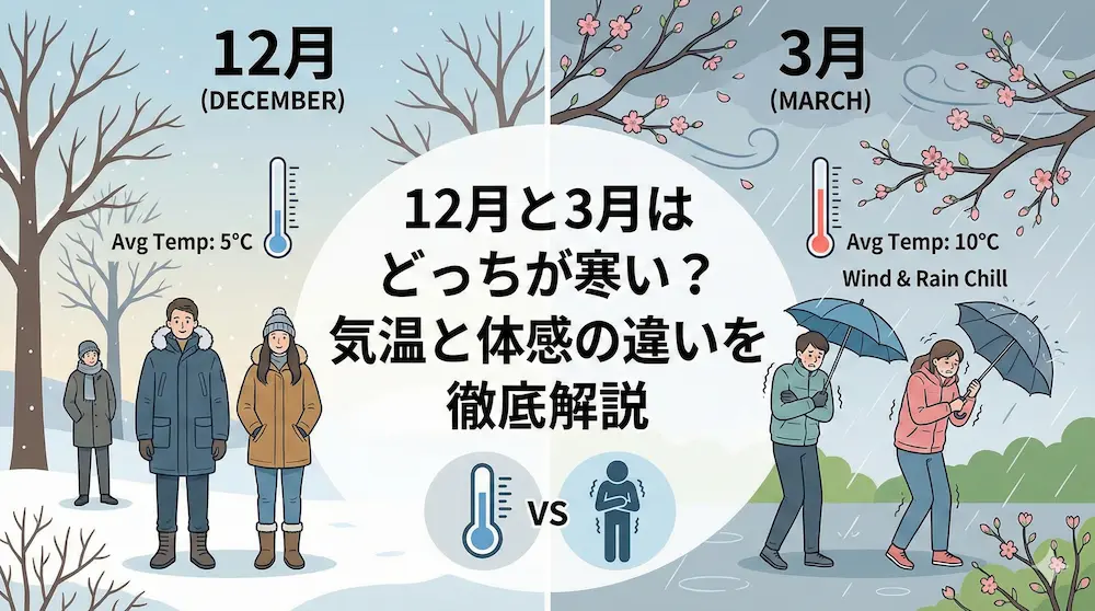 12月と3月はどっちが寒い？気温と体感の違いを徹底解説