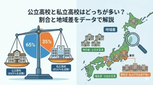 公立高校と私立高校はどっちが多い？割合と地域差をデータで解説