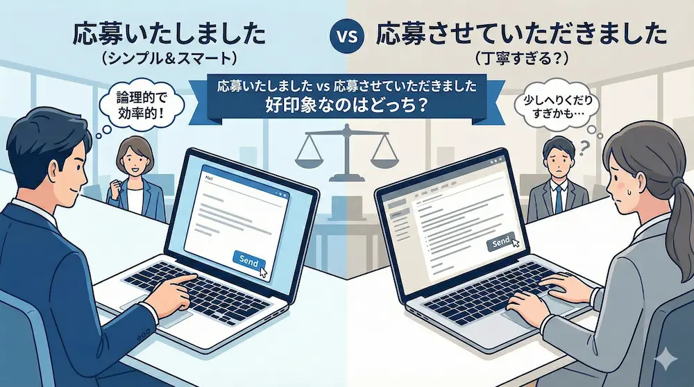 応募いたしましたと応募させていただきましたで好印象なのはどっち