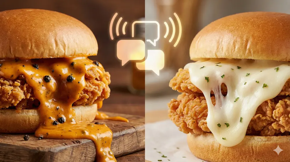 チーズバーガーへの評価や口コミを表現したイメージ画像