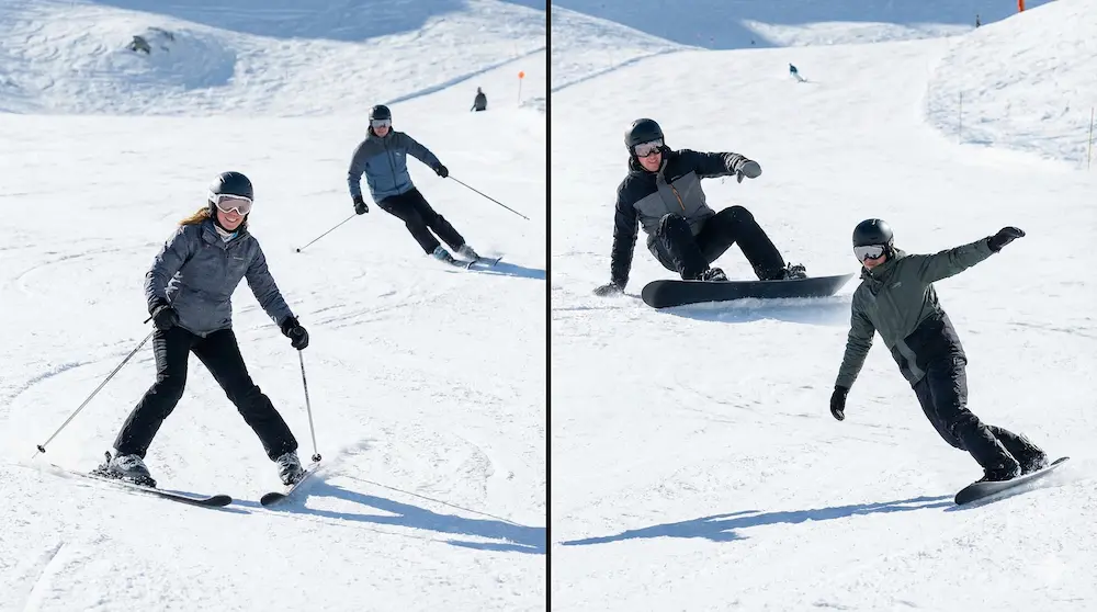 スキーとスノボの習得難易度の違いを表したイメージ画像