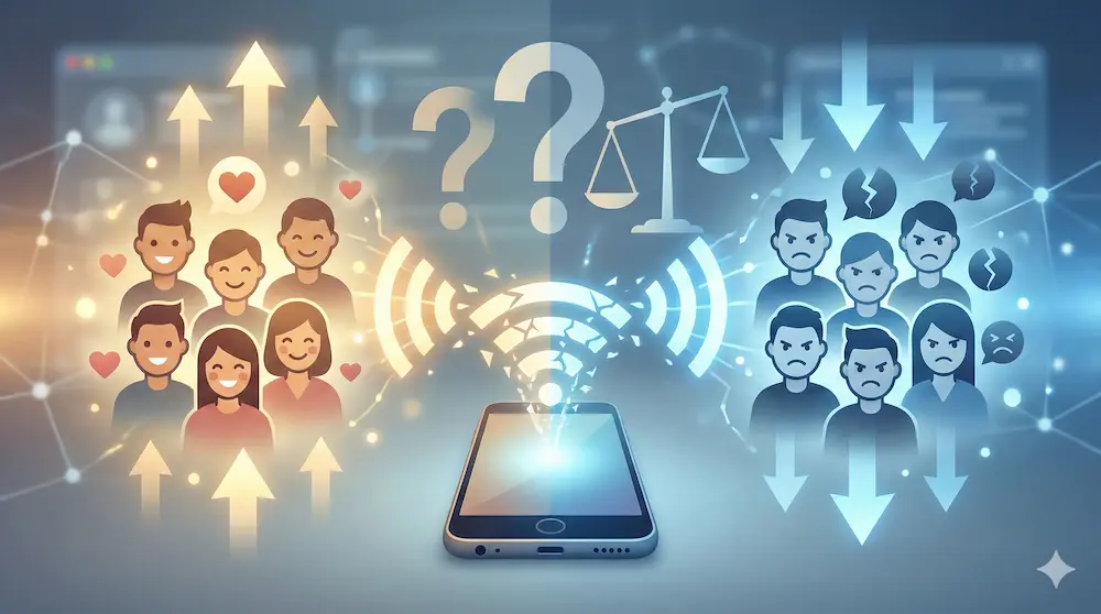 wの使い方で好感度が分かれる様子を説明するイメージ画像