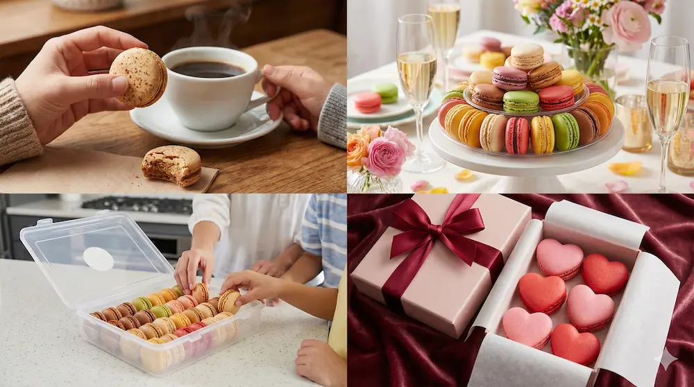 シーンに合わせたマカロンの選び方を提案するイメージ画像