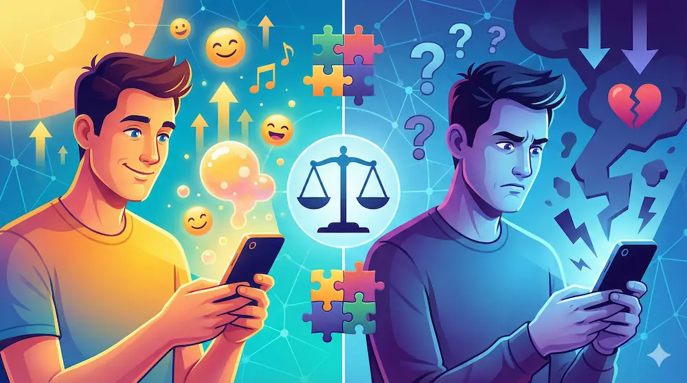 wを受け取る男性側の心理や反応の差を表したイメージ画像