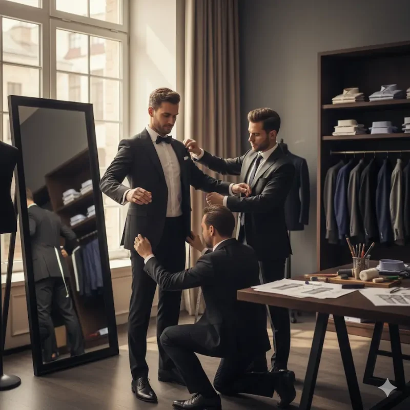 体型に合ったメンズ礼服のサイズ選びを説明するイメージ画像