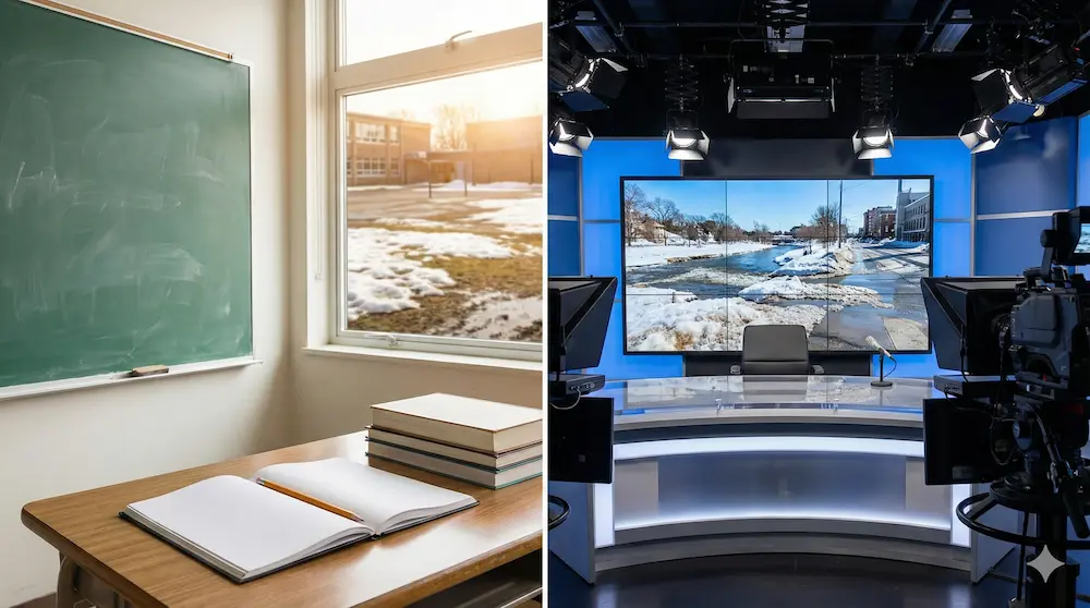 学校教育とニュース報道における表記の違いを表したイメージ画像