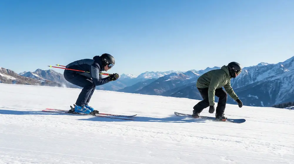 速度を出すための理想的な滑走姿勢を説明するイメージ画像