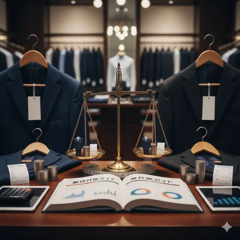 礼服の本体価格とお直し代などの総額を比較するイメージ図