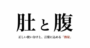 肚と腹の違いとは？意味や語源から正しい漢字の使い分けを徹底解説
