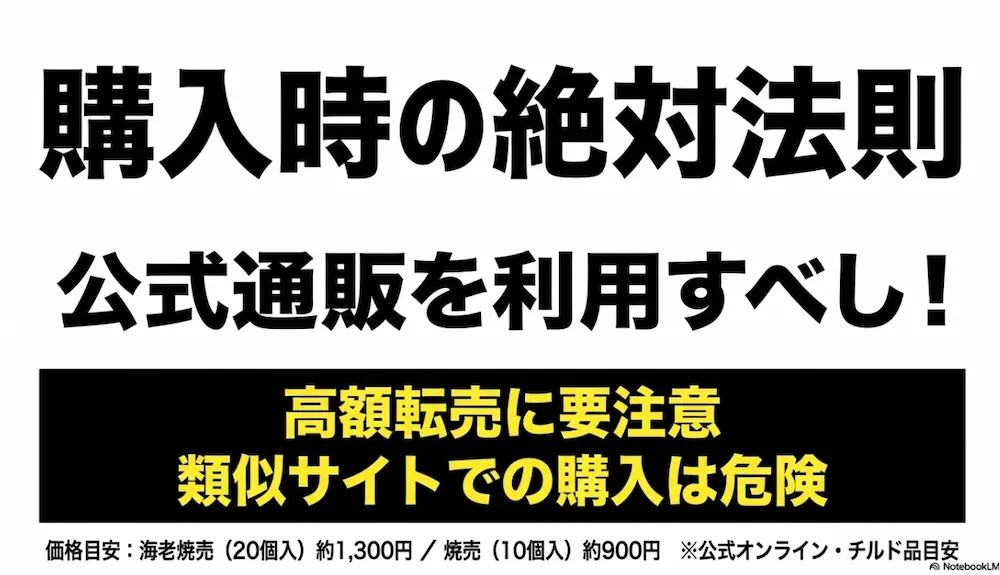 高額転売に注意し、公式オンラインショップを利用すべきという購入時の法則とチルド品の価格目安