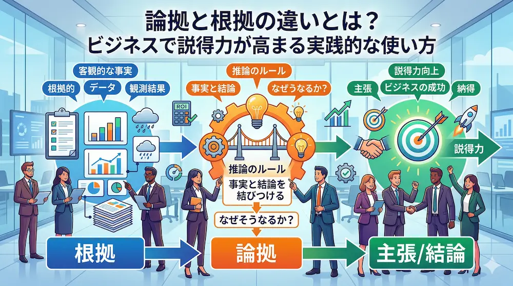 論拠と根拠の違いとは？ビジネスで説得力が高まる実践的な使い方