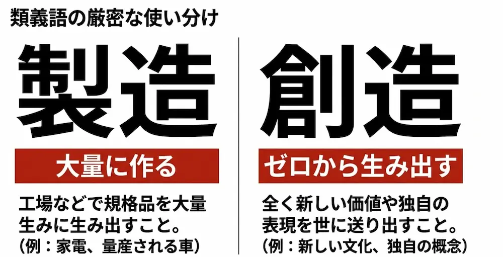 製造(大量生産)と創造(ゼロから生み出す)の違い